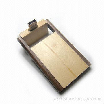 Wooden USB Flash Drive with and Rolling Switch Design and 64MB to 8GB Memory Capacities
